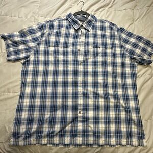 Van Heusen Men's Blue and White Checkered Shirt